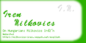 iren milkovics business card